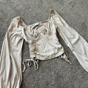 Petal + Pup Long Sleeve Tan Top